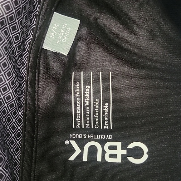 C-BUK (Cutter & Buck) Size M Gray & Black Geometric Pattern Polo Shirt, EUC - Picture 9 of 11